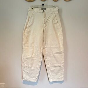 Everlane The Utility Barrel Pant Jeans High Rise Crop Stretch Bone White 8